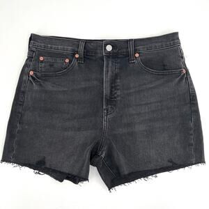 Gap High rise raw hem women’s black jean shorts